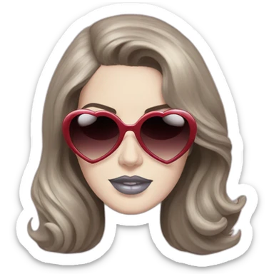 Lana del Rey with heart sunglasses sticker