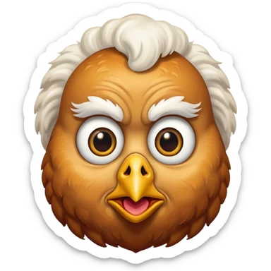 kfc chicken with a eerie face sticker