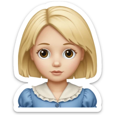 rag doll with button eyes blond hair sticker