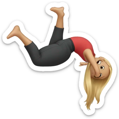 A girl doing a back flip sticker