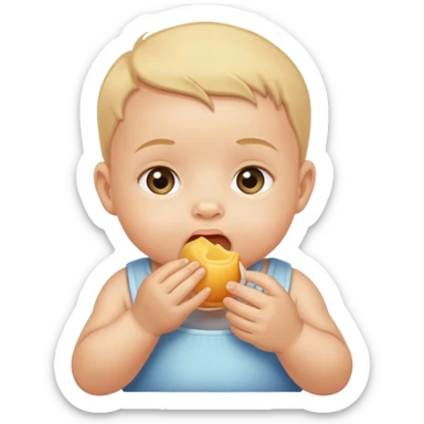 Baby feeding itself sticker