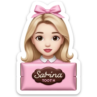 Sabrina carpenter sweet tooth perfume (shaped liked a light pink chocolate bar)  sticker