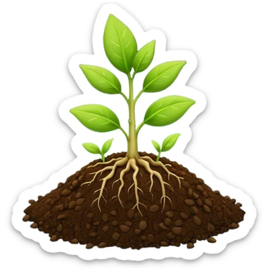 small money seedling sprouting from soil, symbolizing the start of compounding and growth, clear modern emoji style sticker