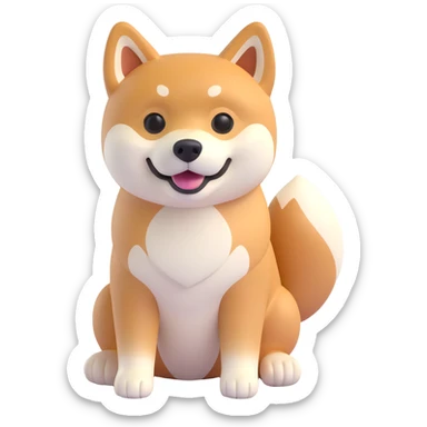 shiba inu, sitting sticker