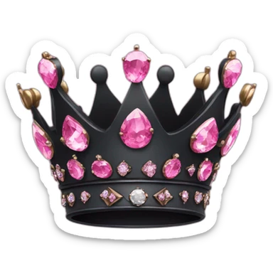 A black crown with pink diamonds sticker