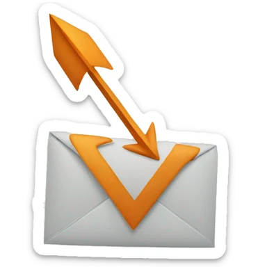 a letter with an arrow sticker