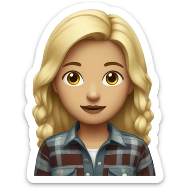 girl in plaid  sticker