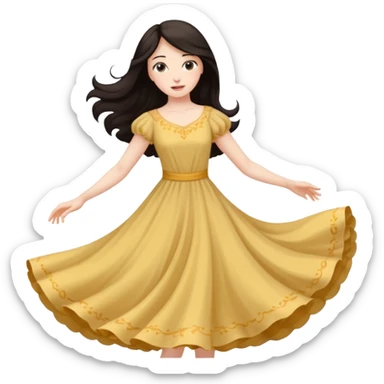 Long  Dark hair women twirling sticker