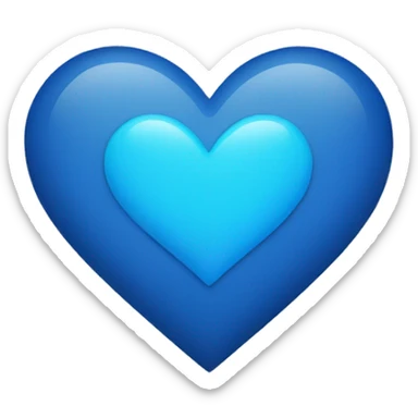 blue heart with a small blue heart on top  sticker