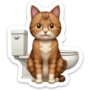 Poop cat in the toilet sticker