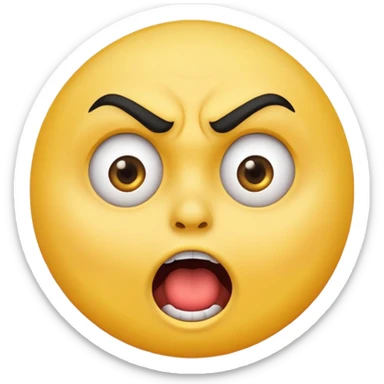 offended with mad eyebrows and open mouth normal yellow circle  sticker