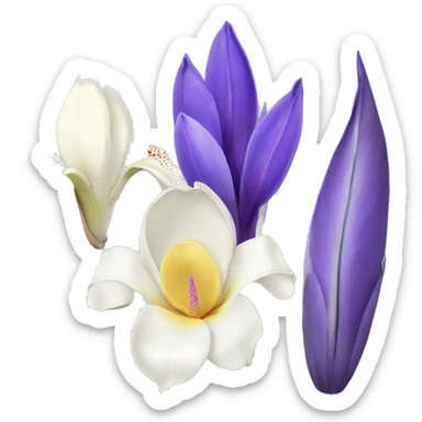 magnolia flower and iris flower and yucca sticker