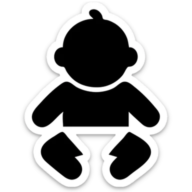 solid filled icon of a baby sticker