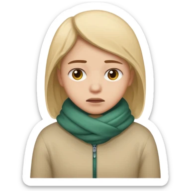 cold expression emoji shivering character, WhatsApp style sticker