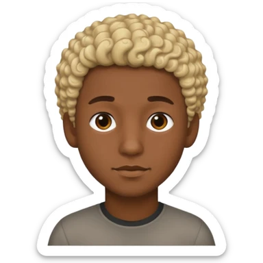 Chico joven latino, piel muy morena, pelo rubio corto rizado sticker