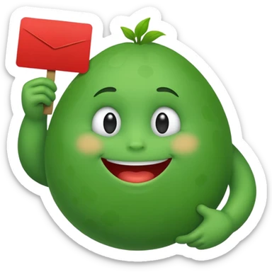 blob holding sign sticker