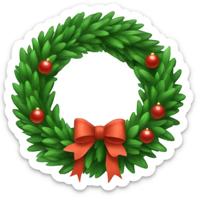 evergreen christmas wreath  sticker