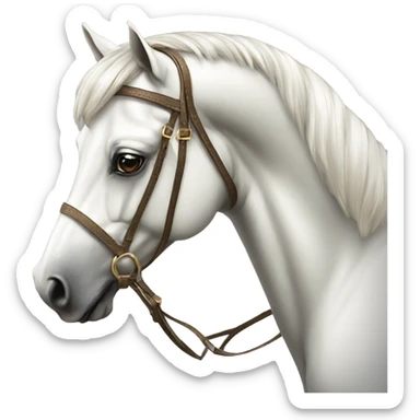 Gilded saddle vintage gray white horse sticker
