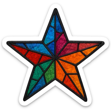 star with a stained glass effect sticker