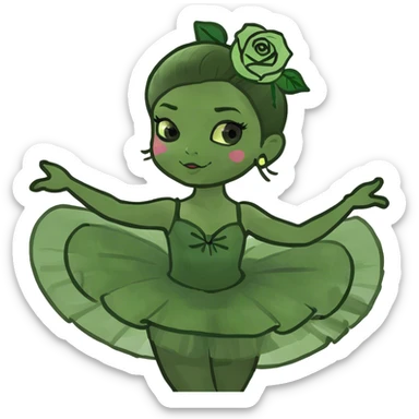 Balerina with a toto of roses sticker