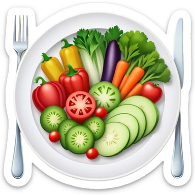 Plate of healthy food sticker