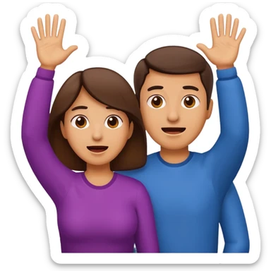 Mom and dad emoji throwing their hands up like they don't know sticker
