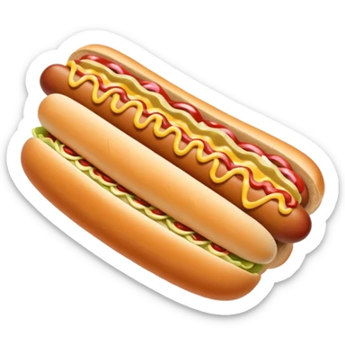 Grilled hot dog in a bun. Add sauerkraut on one side and then drizzle spicy mustard on the top  sticker