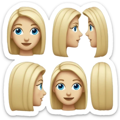 blonde with blue eyes and shoulder length hair sticker