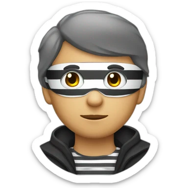thief with eye patch and striped t-shirt sticker
