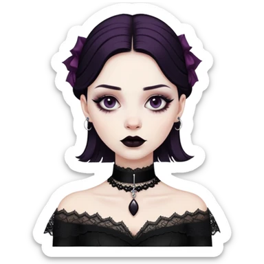 Goth v sticker