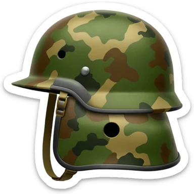 military helmet in camouflage sticker