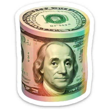 Rainbow money sticker