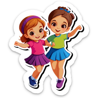 Kids dancing sticker