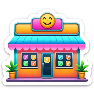 shop with neon lighting sticker