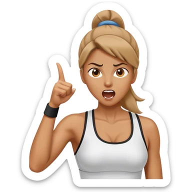 female sport coach pointing finger and yelling sticker