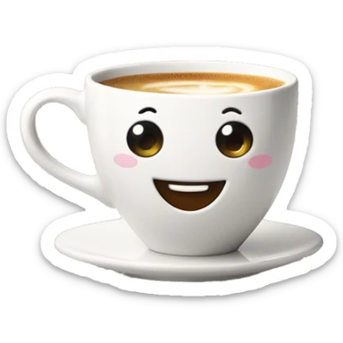 Cute happy smile espresso cup wth legs sitting sticker