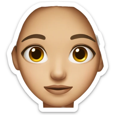 Girl with brown eyes brown hair and acne sticker