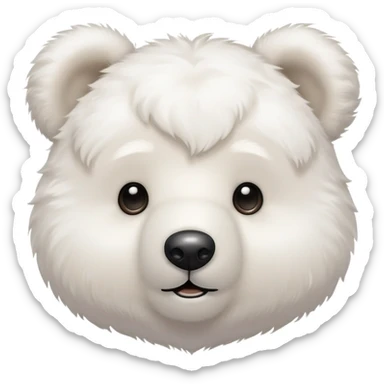 Cute white teddy bear head sticker