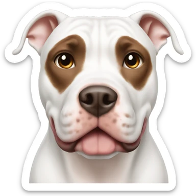 White and brown pitbull sticker