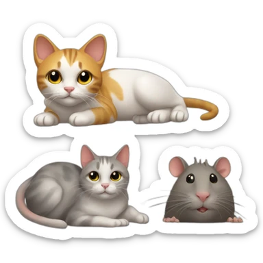 cat on the mat with a rat sticker