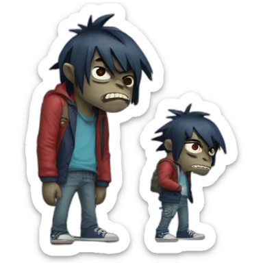 2-d-gorillaz sticker