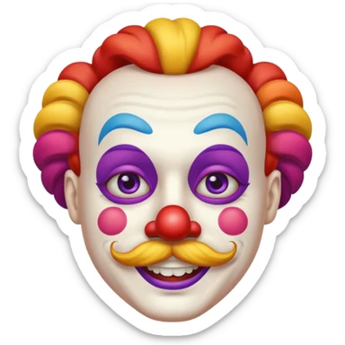 Clown with moustache sticker