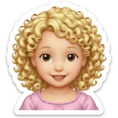 Cherubic Baby girl with curls bust sticker