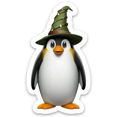 Penguin Wizard sticker