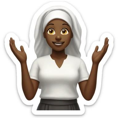 Black female praising God sticker
