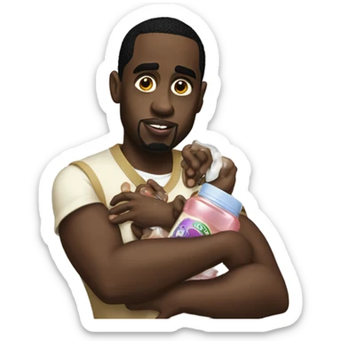 P.diddy holding baby oil sticker