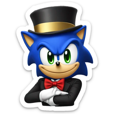 sonic with tophat sticker