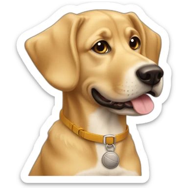 2 perros golden con una pelota sticker