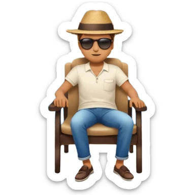 Man + chair + city view, Balcony Sitters sticker