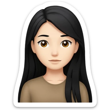  pero cámbiale el pelo largo por uno corto no tan corto que le llegue a los hombros pero con el pelo negro  sticker